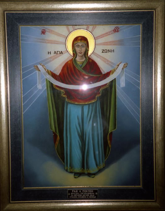 Pokrov Presvete Bogorodice - ulje na staklu - 62x41